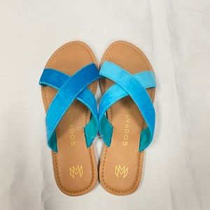 Malvados Bright Blue Plush Sandal